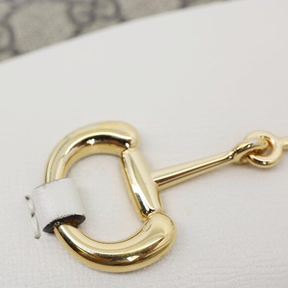 Gucci Horsebit 1955 Small GG Supreme Canvas Shoulder Bag White 645454 - Picture 12 of 15